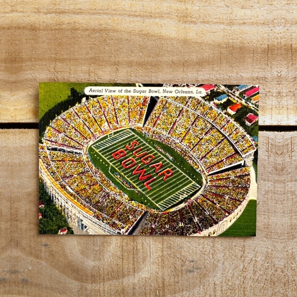 Ariel View of the Sugar Bowl New Orleans Mini Postcard - Picture 1 of 3